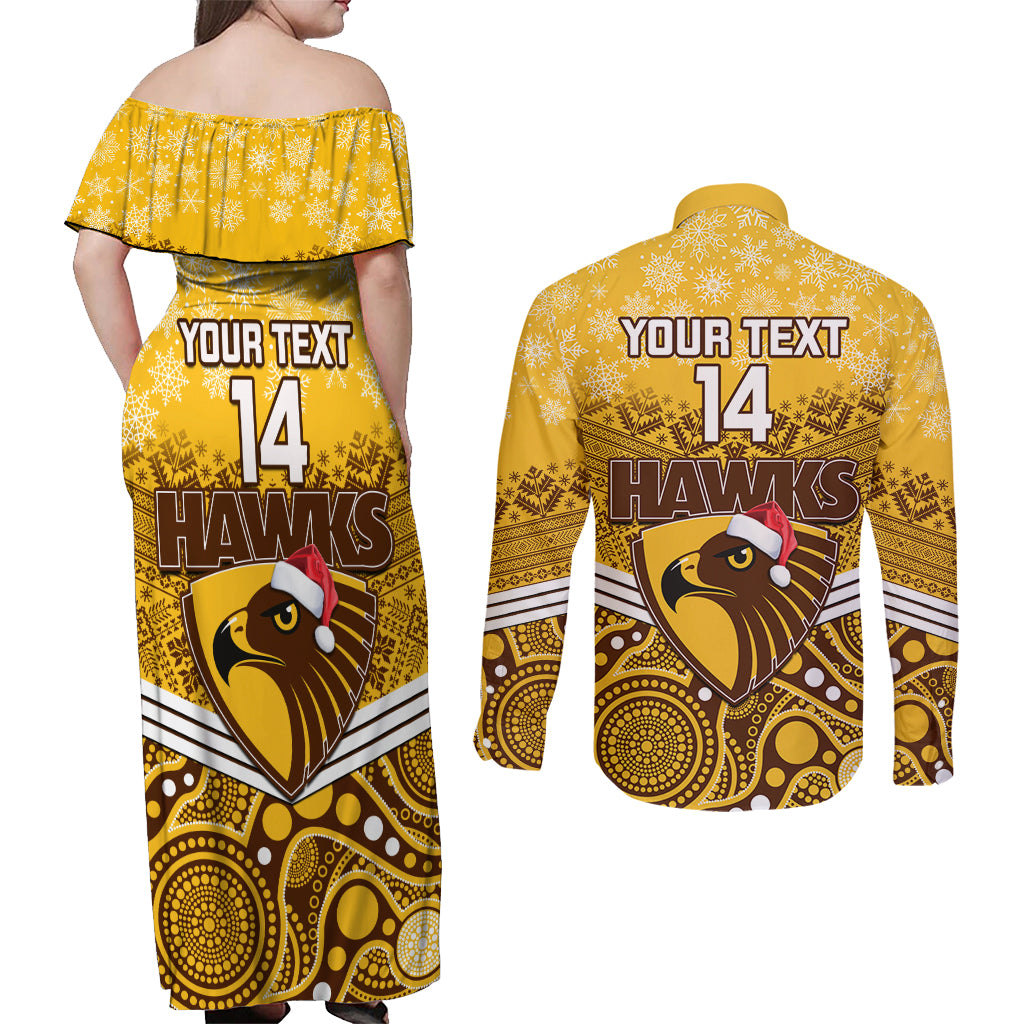 custom-hawthorn-football-christmas-couples-matching-off-shoulder-maxi-dress-and-long-sleeve-button-shirt-merry-xmas-2023-mix-aboriginal-art
