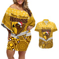 custom-hawthorn-football-christmas-couples-matching-off-shoulder-short-dress-and-hawaiian-shirt-merry-xmas-2023-mix-aboriginal-art