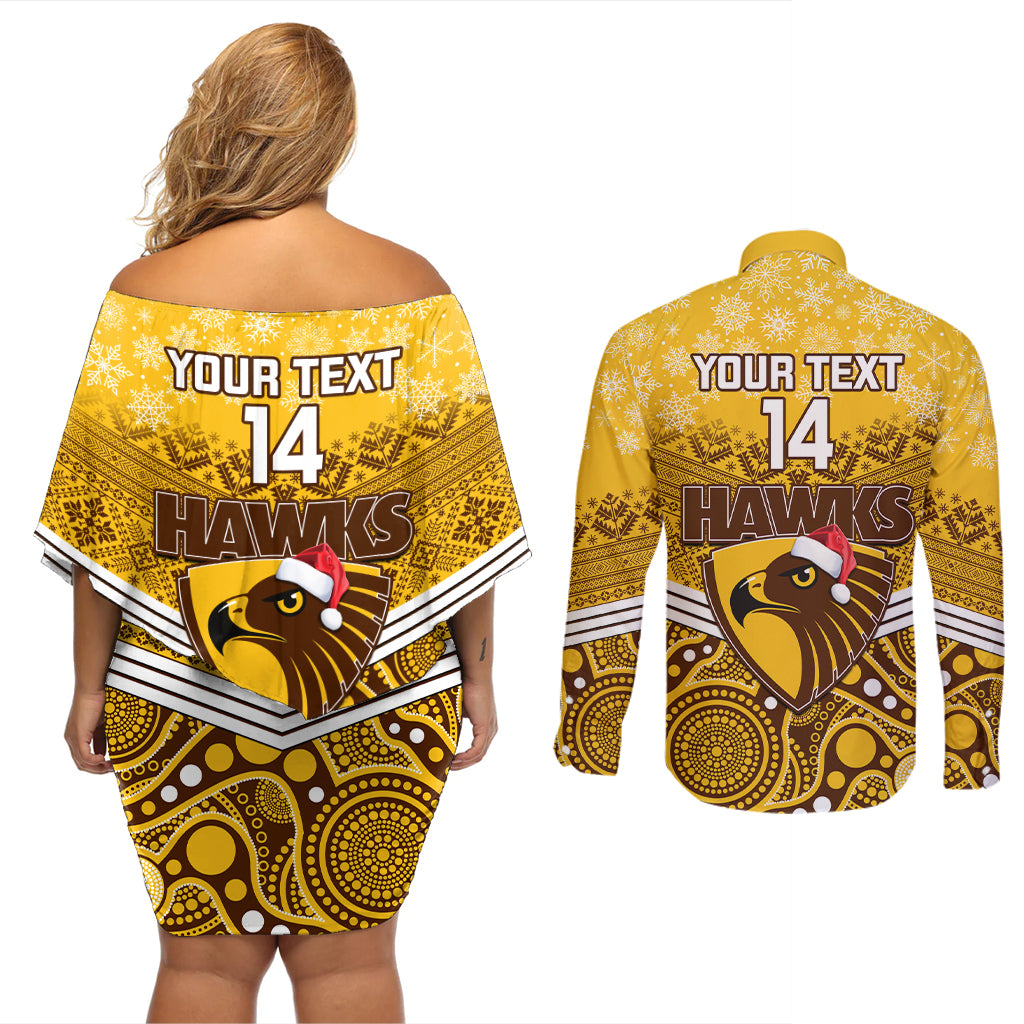custom-hawthorn-football-christmas-couples-matching-off-shoulder-short-dress-and-long-sleeve-button-shirt-merry-xmas-2023-mix-aboriginal-art