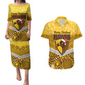 custom-hawthorn-football-christmas-couples-matching-puletasi-dress-and-hawaiian-shirt-merry-xmas-2023-mix-aboriginal-art
