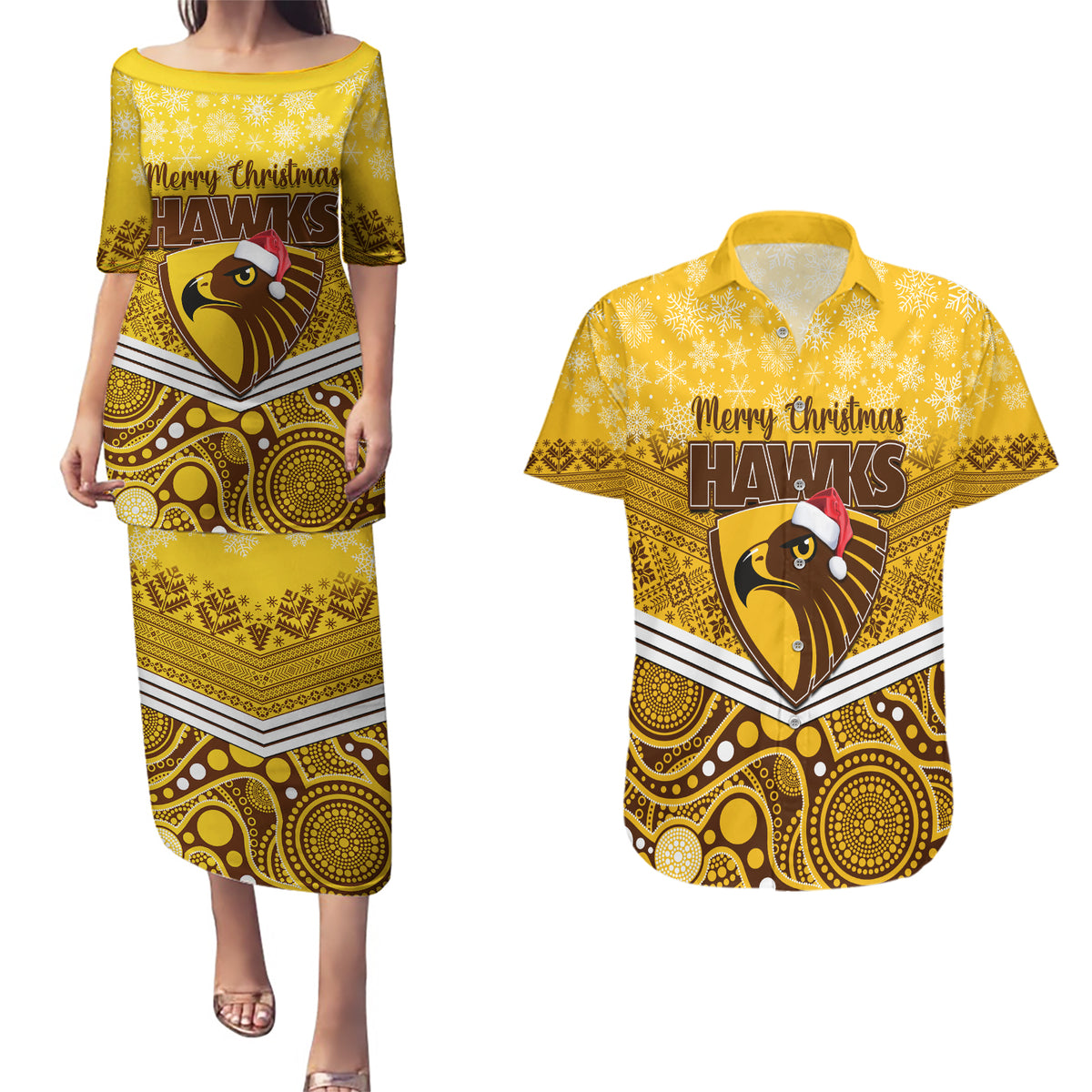 custom-hawthorn-football-christmas-couples-matching-puletasi-dress-and-hawaiian-shirt-merry-xmas-2023-mix-aboriginal-art