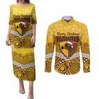 custom-hawthorn-football-christmas-couples-matching-puletasi-dress-and-long-sleeve-button-shirt-merry-xmas-2023-mix-aboriginal-art
