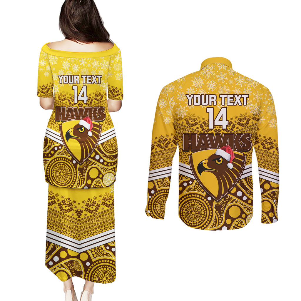 custom-hawthorn-football-christmas-couples-matching-puletasi-dress-and-long-sleeve-button-shirt-merry-xmas-2023-mix-aboriginal-art