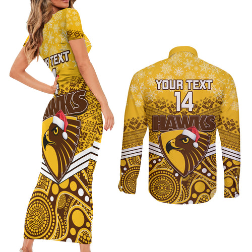 custom-hawthorn-football-christmas-couples-matching-short-sleeve-bodycon-dress-and-long-sleeve-button-shirt-merry-xmas-2023-mix-aboriginal-art