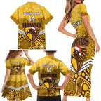 custom-hawthorn-football-christmas-family-matching-short-sleeve-bodycon-dress-and-hawaiian-shirt-merry-xmas-2023-mix-aboriginal-art