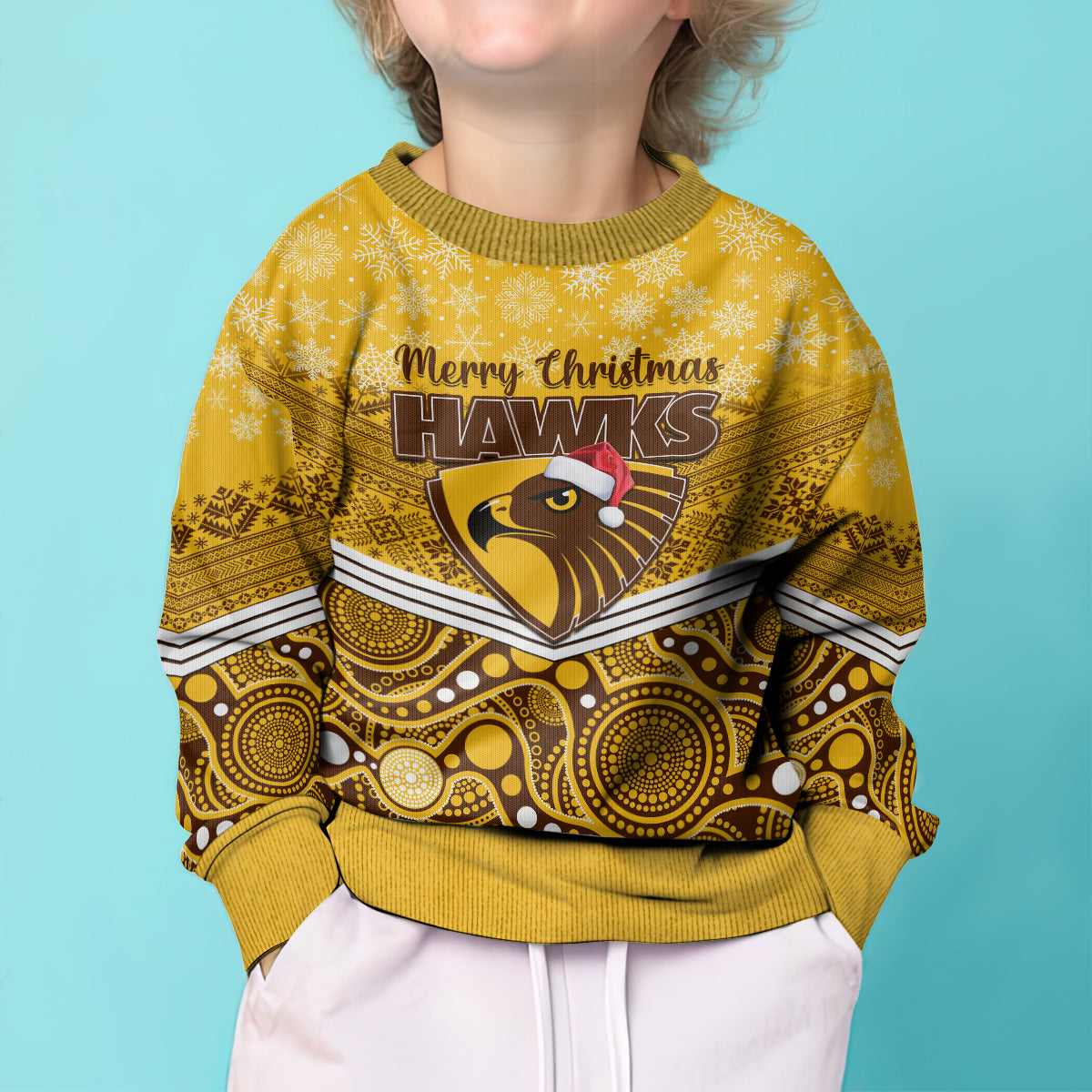 custom-hawthorn-football-christmas-kid-ugly-christmas-sweater-merry-xmas-2023-mix-aboriginal-art