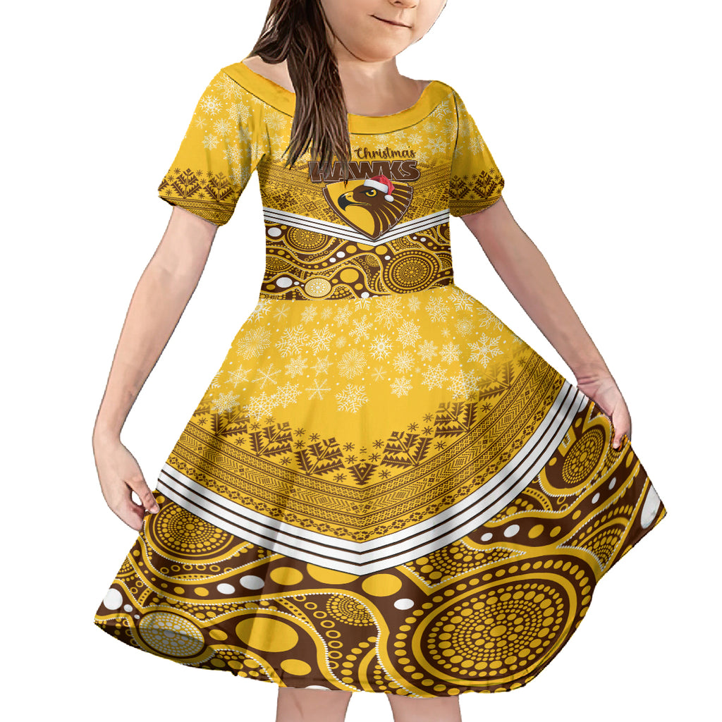custom-hawthorn-football-christmas-kid-short-sleeve-dress-merry-xmas-2023-mix-aboriginal-art