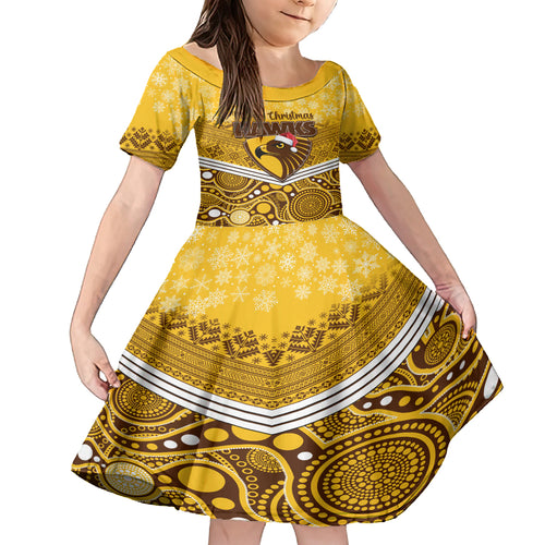 custom-hawthorn-football-christmas-kid-short-sleeve-dress-merry-xmas-2023-mix-aboriginal-art