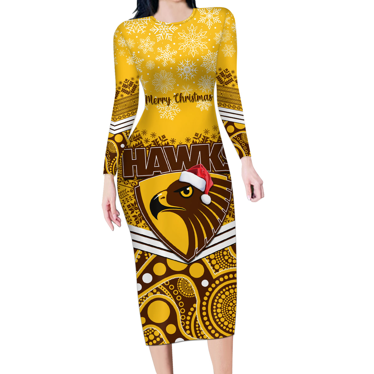 custom-hawthorn-football-christmas-long-sleeve-bodycon-dress-merry-xmas-2023-mix-aboriginal-art