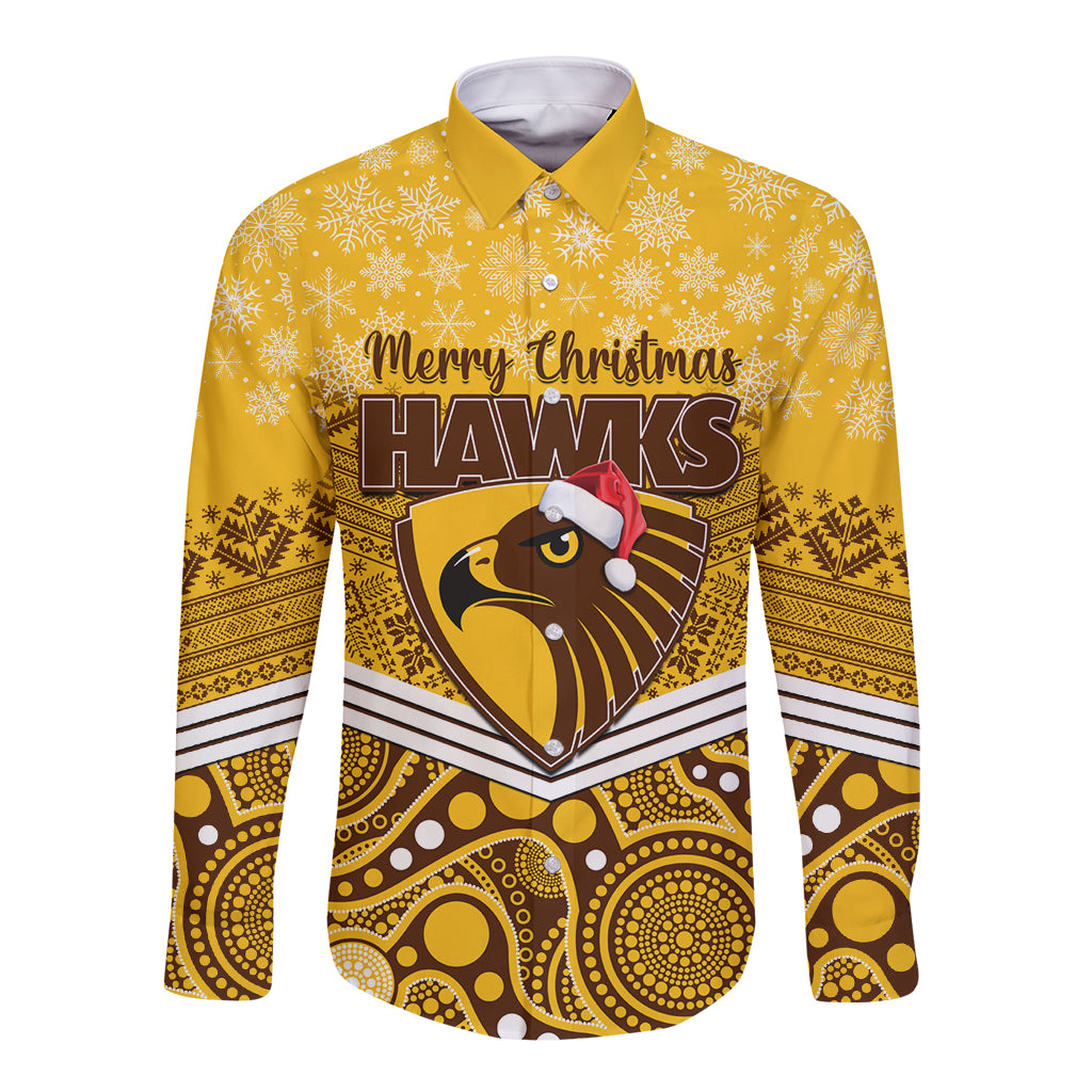 custom-hawthorn-football-christmas-long-sleeve-button-shirt-merry-xmas-2023-mix-aboriginal-art