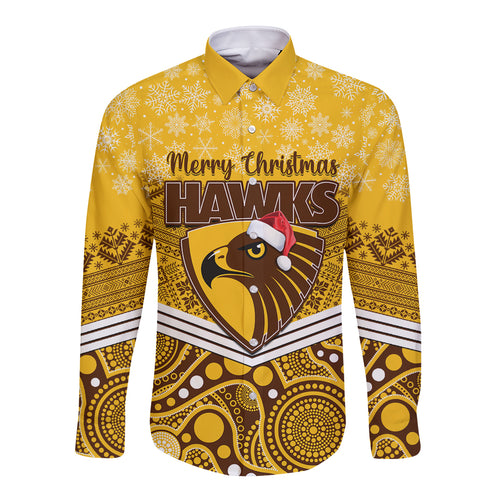 custom-hawthorn-football-christmas-long-sleeve-button-shirt-merry-xmas-2023-mix-aboriginal-art