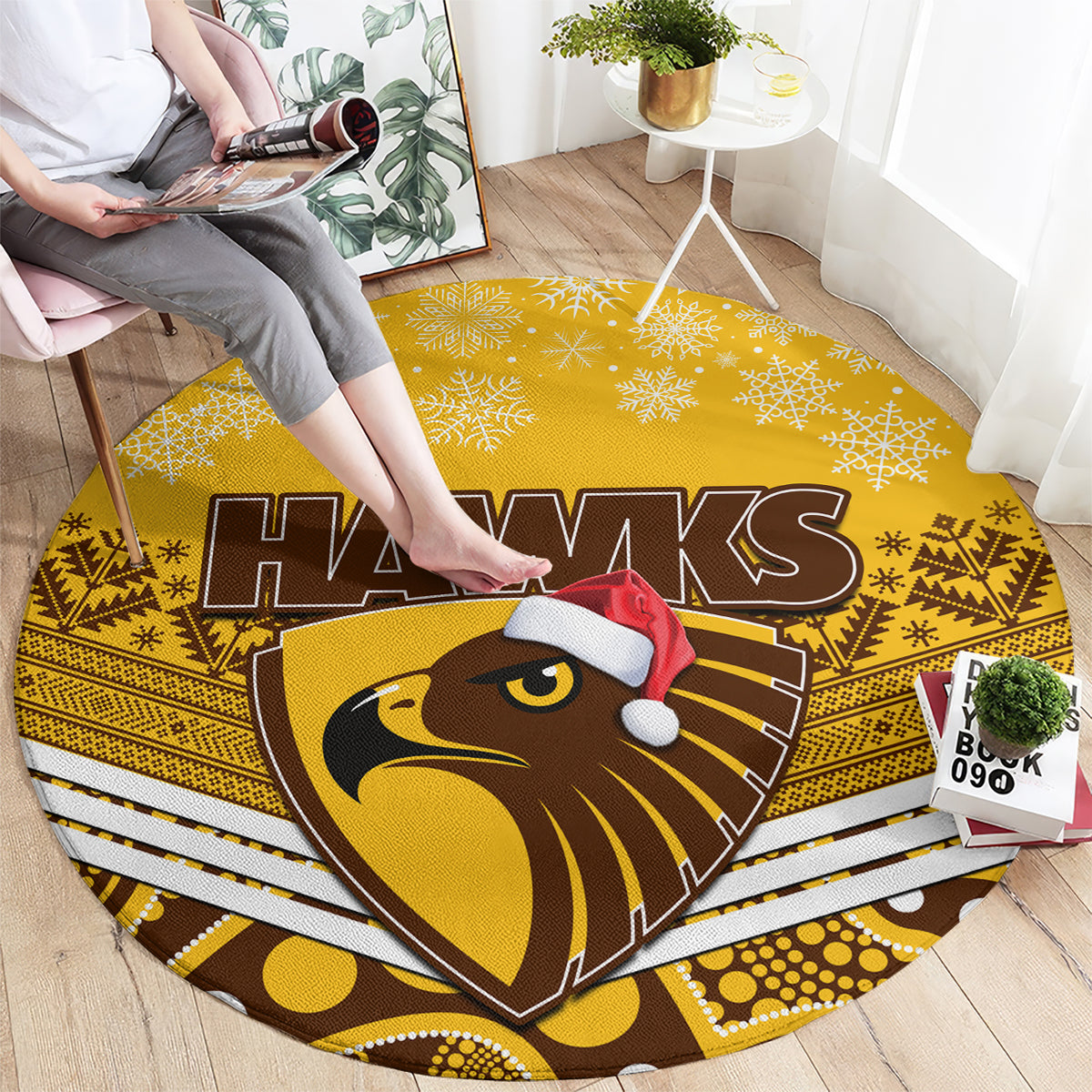 custom-hawthorn-football-christmas-round-carpet-merry-xmas-2023-mix-aboriginal-art