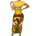 custom-hawthorn-football-christmas-short-sleeve-bodycon-dress-merry-xmas-2023-mix-aboriginal-art