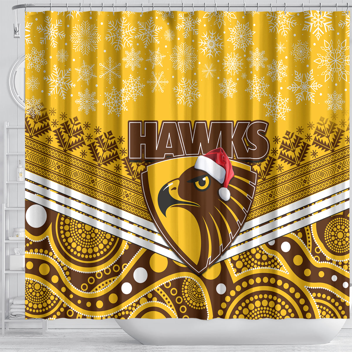 custom-hawthorn-football-christmas-shower-curtain-merry-xmas-2023-mix-aboriginal-art