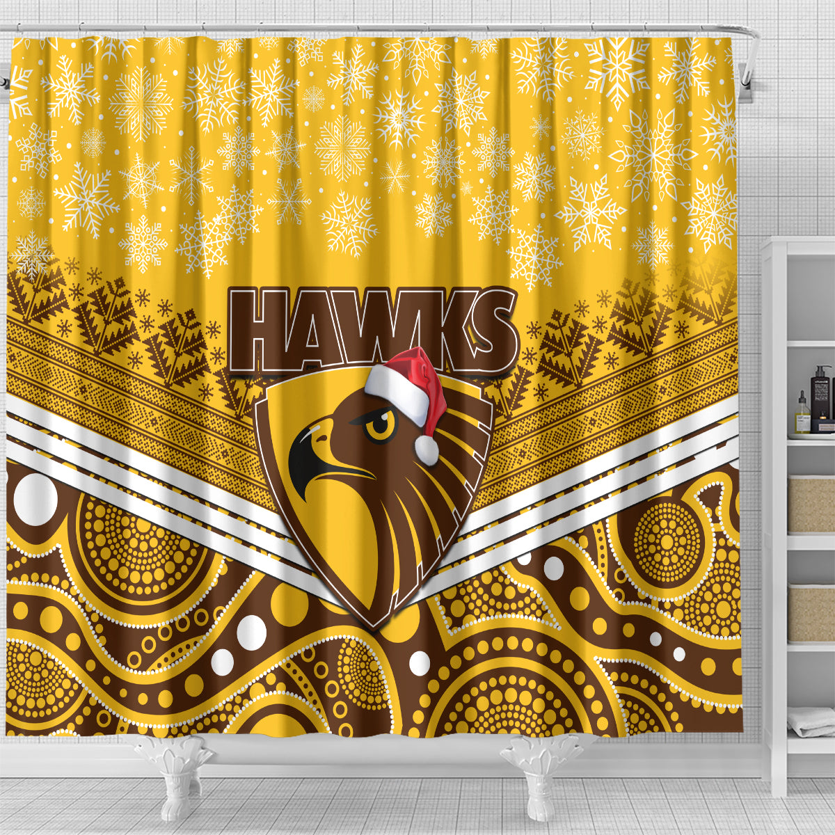 custom-hawthorn-football-christmas-shower-curtain-merry-xmas-2023-mix-aboriginal-art