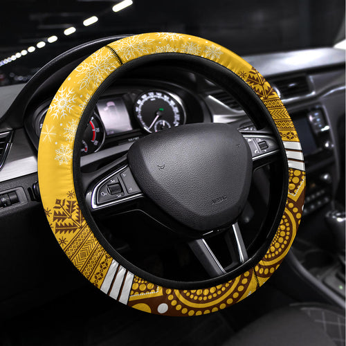 Hawthorn Football Christmas Steering Wheel Cover Merry Xmas 2023 Mix Aboriginal Art