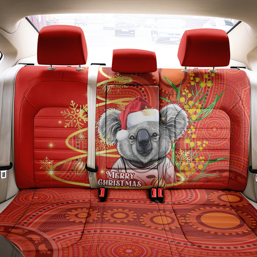 personalised-australia-koala-christmas-back-car-seat-cover-aboriginal-art-with-golden-wattle