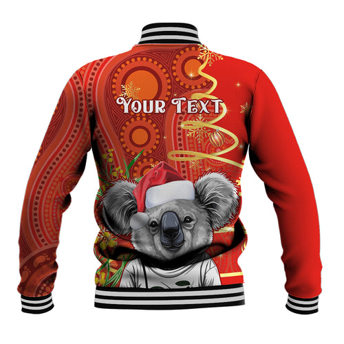 personalised-australia-koala-christmas-baseball-jacket-aboriginal-art-with-golden-wattle
