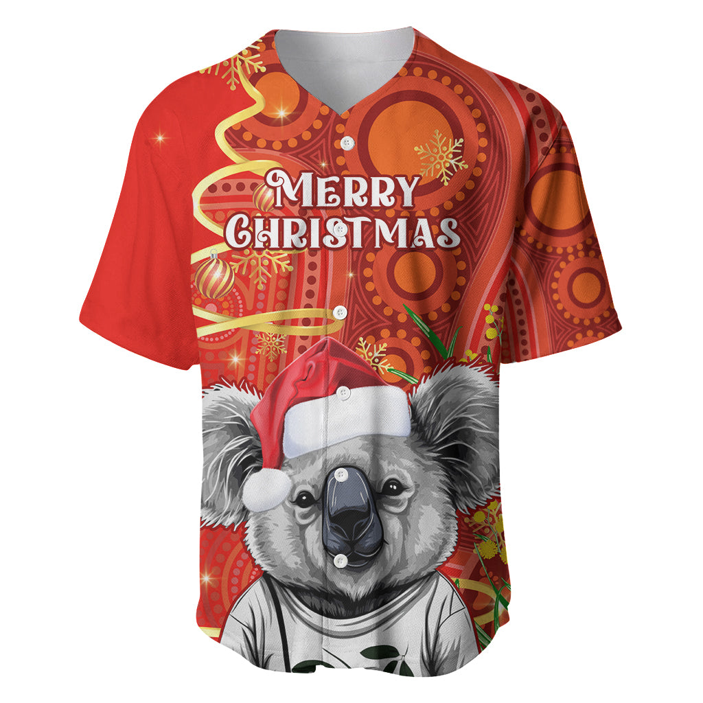 personalised-australia-koala-christmas-baseball-jersey-aboriginal-art-with-golden-wattle