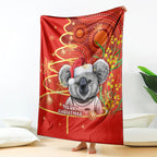 personalised-australia-koala-christmas-blanket-aboriginal-art-with-golden-wattle