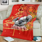 personalised-australia-koala-christmas-blanket-aboriginal-art-with-golden-wattle