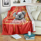 personalised-australia-koala-christmas-blanket-aboriginal-art-with-golden-wattle