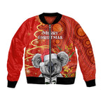 personalised-australia-koala-christmas-bomber-jacket-aboriginal-art-with-golden-wattle