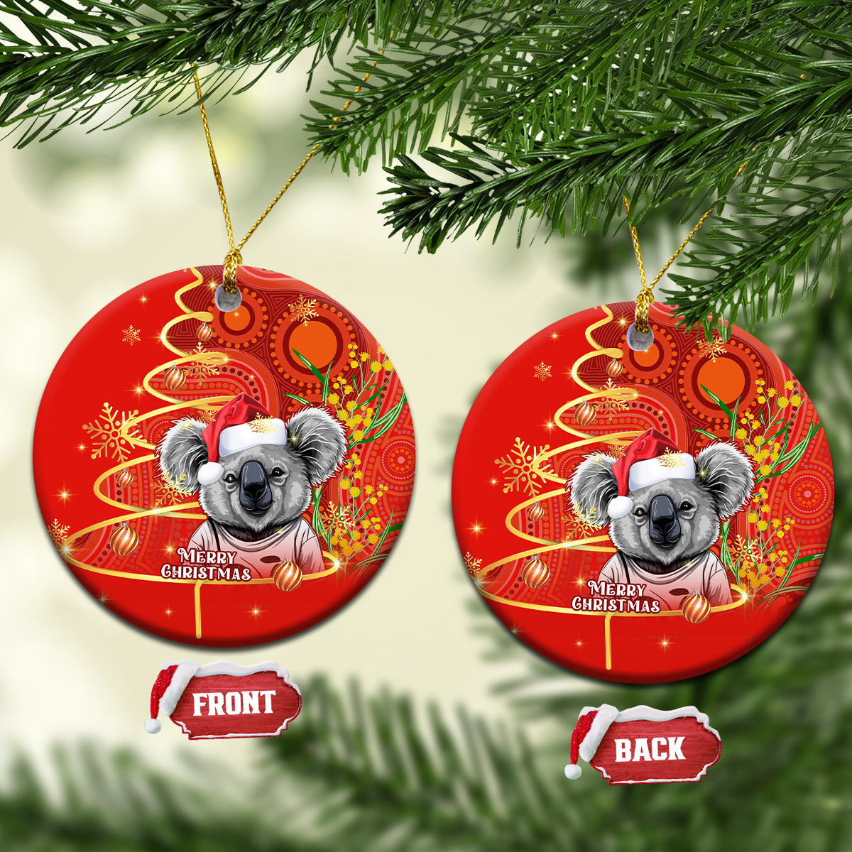australia-koala-christmas-ceramic-ornament-aboriginal-art-with-golden-wattle