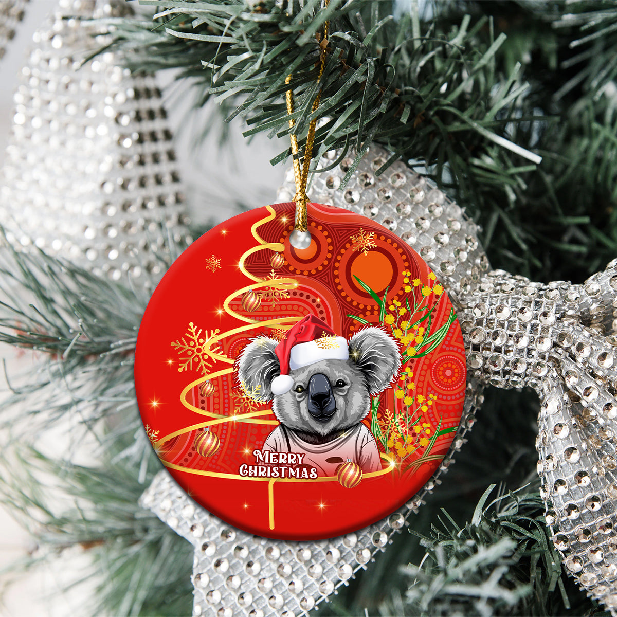 australia-koala-christmas-ceramic-ornament-aboriginal-art-with-golden-wattle