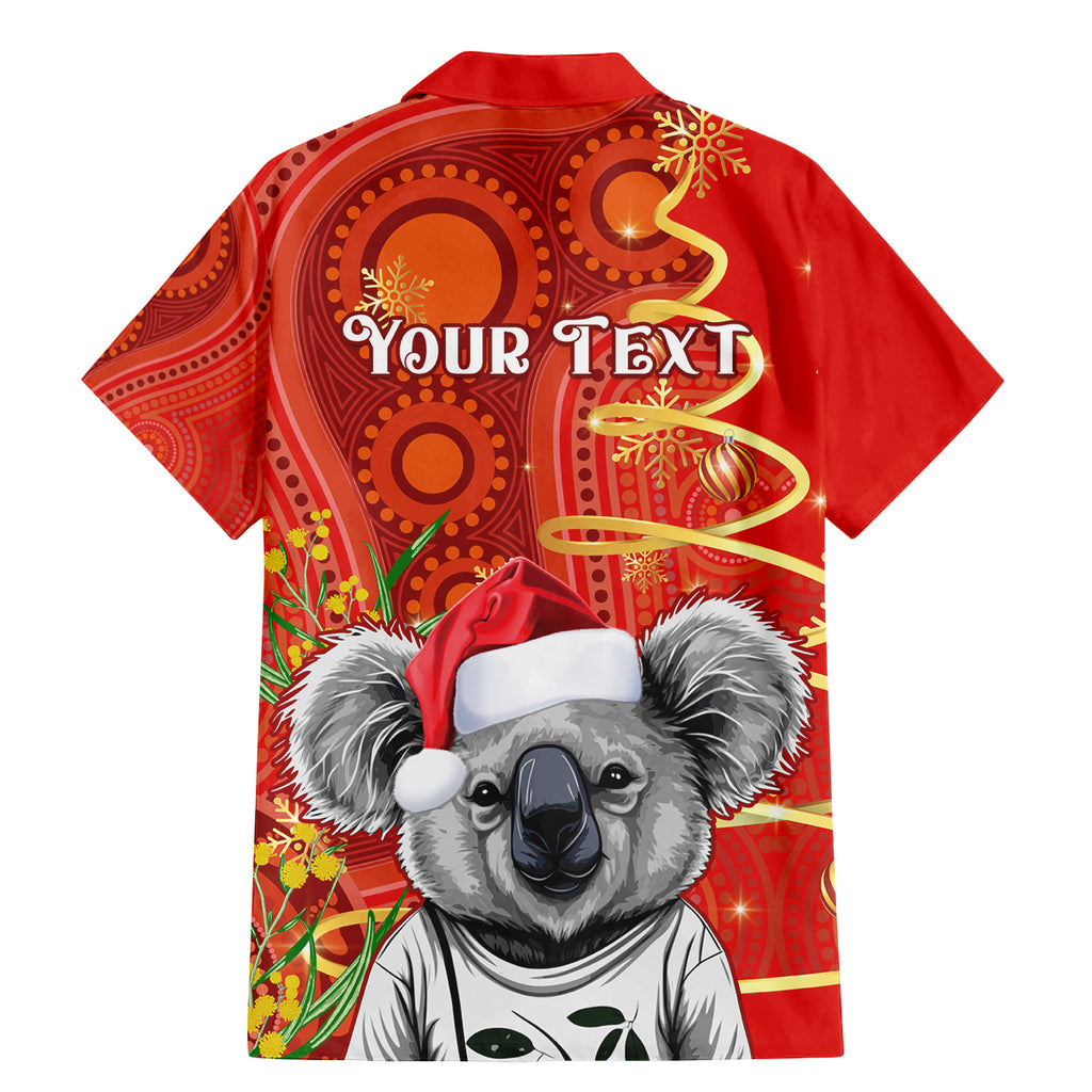 personalised-australia-koala-christmas-family-matching-mermaid-dress-and-hawaiian-shirt-aboriginal-art-with-golden-wattle