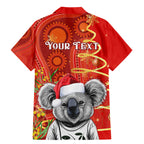 personalised-australia-koala-christmas-family-matching-mermaid-dress-and-hawaiian-shirt-aboriginal-art-with-golden-wattle