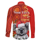 personalised-australia-koala-christmas-family-matching-short-sleeve-bodycon-dress-and-hawaiian-shirt-aboriginal-art-with-golden-wattle