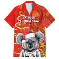 personalised-australia-koala-christmas-family-matching-tank-maxi-dress-and-hawaiian-shirt-aboriginal-art-with-golden-wattle