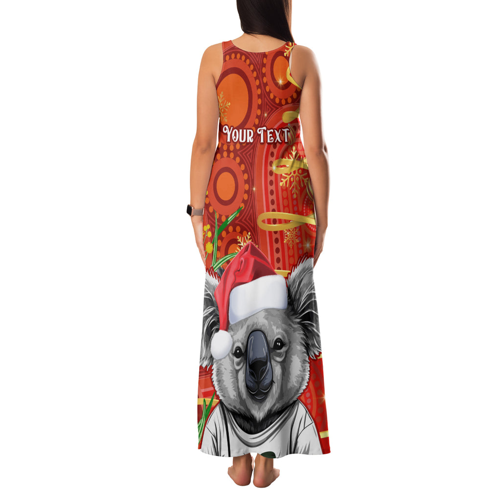 personalised-australia-koala-christmas-family-matching-tank-maxi-dress-and-hawaiian-shirt-aboriginal-art-with-golden-wattle