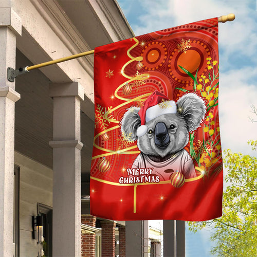personalised-australia-koala-christmas-garden-flag-aboriginal-art-with-golden-wattle