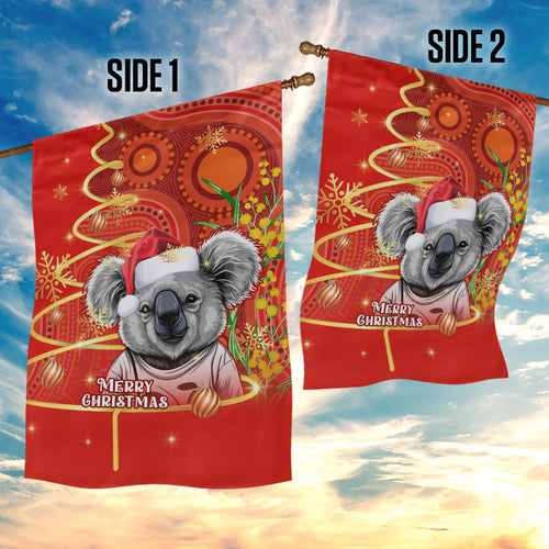 personalised-australia-koala-christmas-garden-flag-aboriginal-art-with-golden-wattle