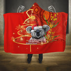 personalised-australia-koala-christmas-hooded-blanket-aboriginal-art-with-golden-wattle