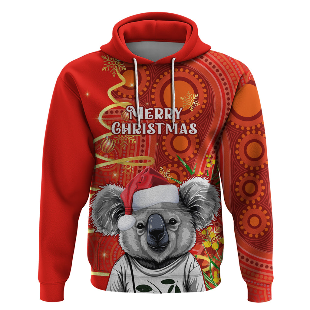 personalised-australia-koala-christmas-hoodie-aboriginal-art-with-golden-wattle