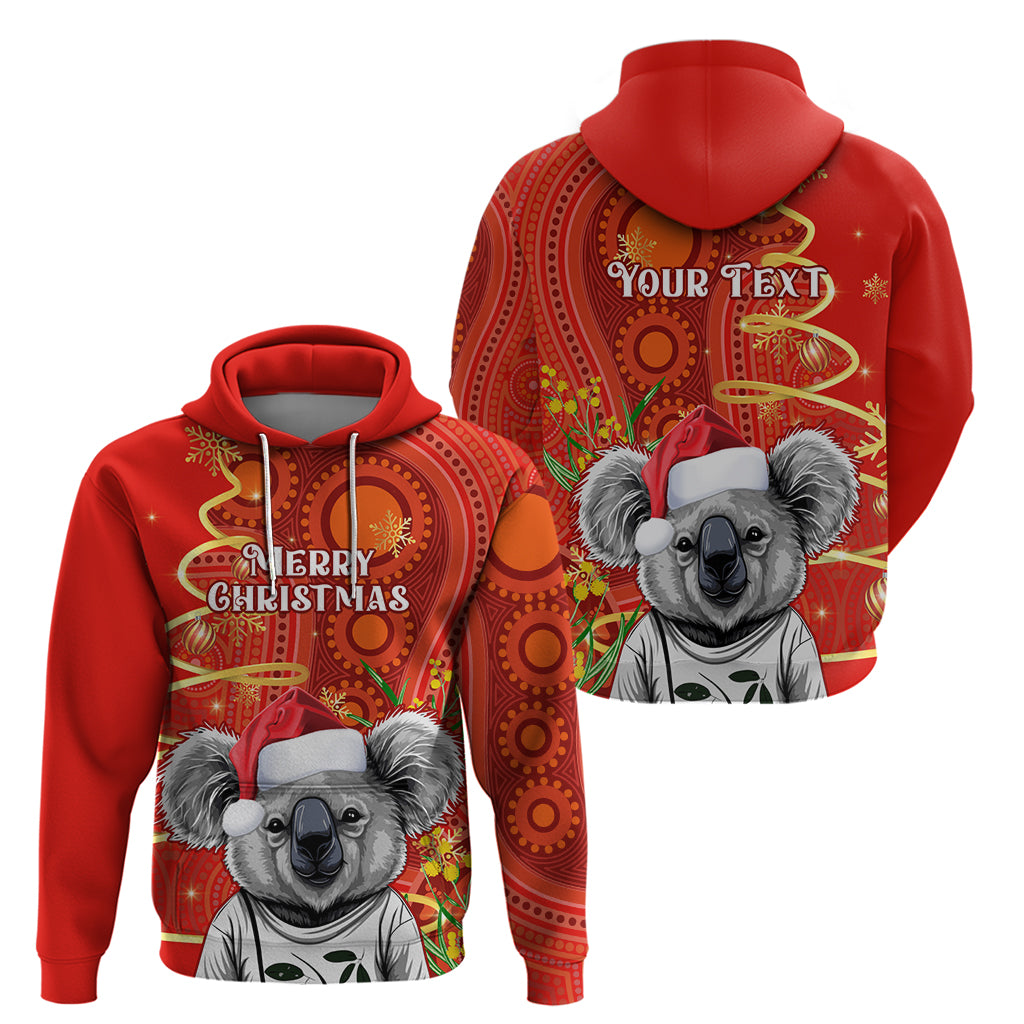 personalised-australia-koala-christmas-hoodie-aboriginal-art-with-golden-wattle