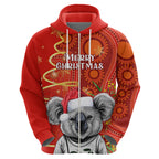 personalised-australia-koala-christmas-hoodie-aboriginal-art-with-golden-wattle