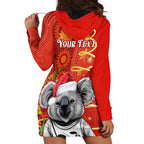 personalised-australia-koala-christmas-hoodie-dress-aboriginal-art-with-golden-wattle