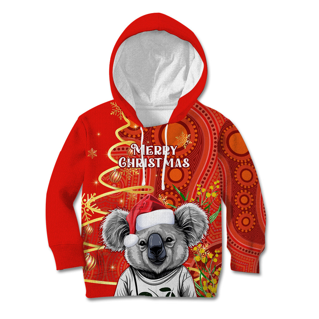personalised-australia-koala-christmas-kid-hoodie-aboriginal-art-with-golden-wattle