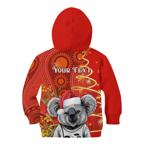 personalised-australia-koala-christmas-kid-hoodie-aboriginal-art-with-golden-wattle