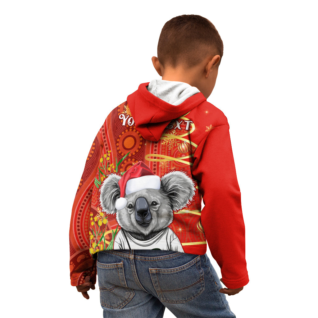personalised-australia-koala-christmas-kid-hoodie-aboriginal-art-with-golden-wattle