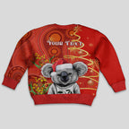 personalised-australia-koala-christmas-kid-ugly-christmas-sweater-aboriginal-art-with-golden-wattle