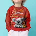 personalised-australia-koala-christmas-kid-ugly-christmas-sweater-aboriginal-art-with-golden-wattle
