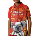 personalised-australia-koala-christmas-kid-polo-shirt-aboriginal-art-with-golden-wattle
