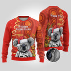 personalised-australia-koala-christmas-ugly-christmas-sweater-aboriginal-art-with-golden-wattle