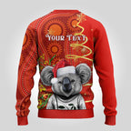 personalised-australia-koala-christmas-ugly-christmas-sweater-aboriginal-art-with-golden-wattle