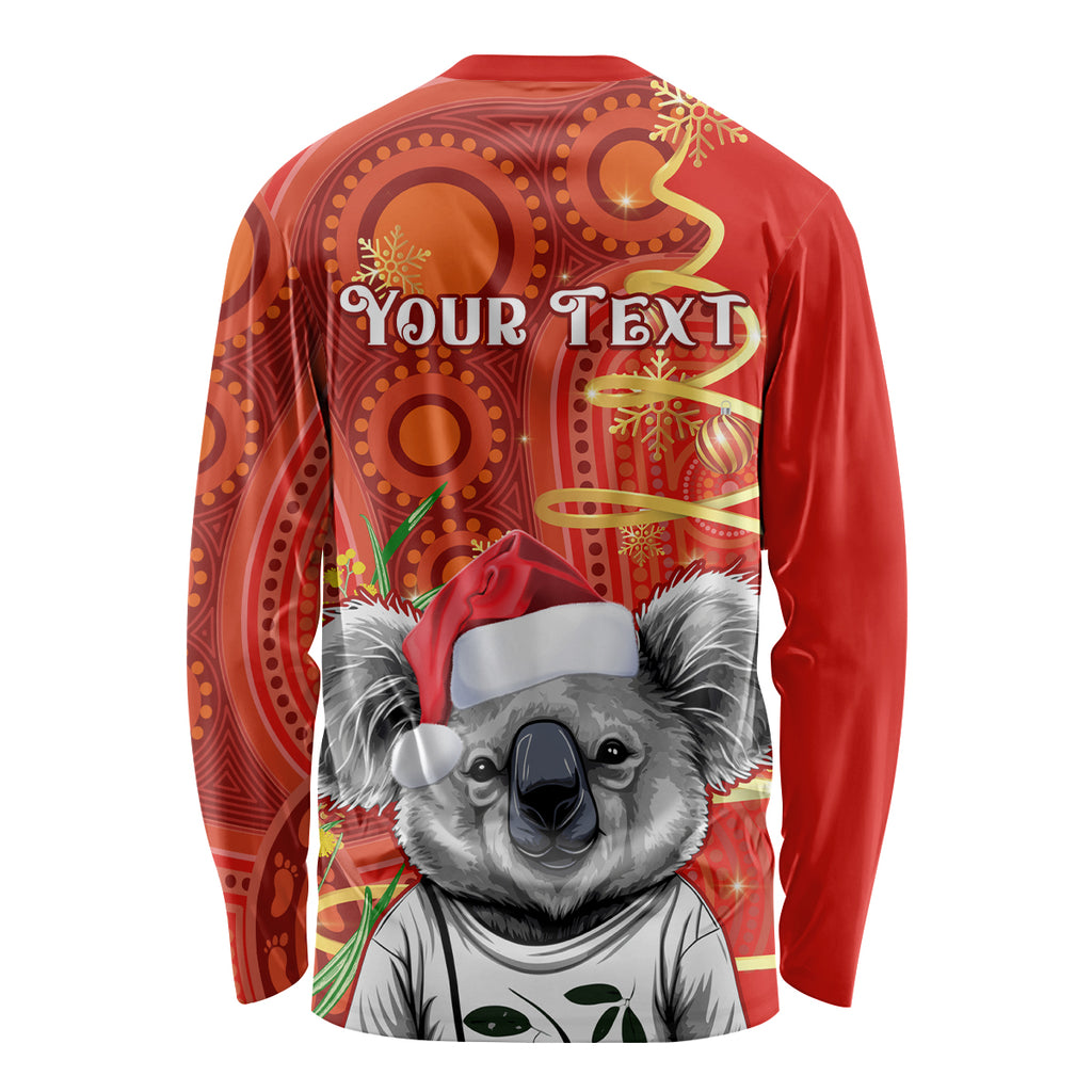 personalised-australia-koala-christmas-long-sleeve-shirt-aboriginal-art-with-golden-wattle